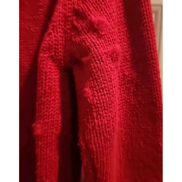 Carol Rose Knit Red Cardigan Sweater Women  Size M Cowell Neck - Picture 7 of 9